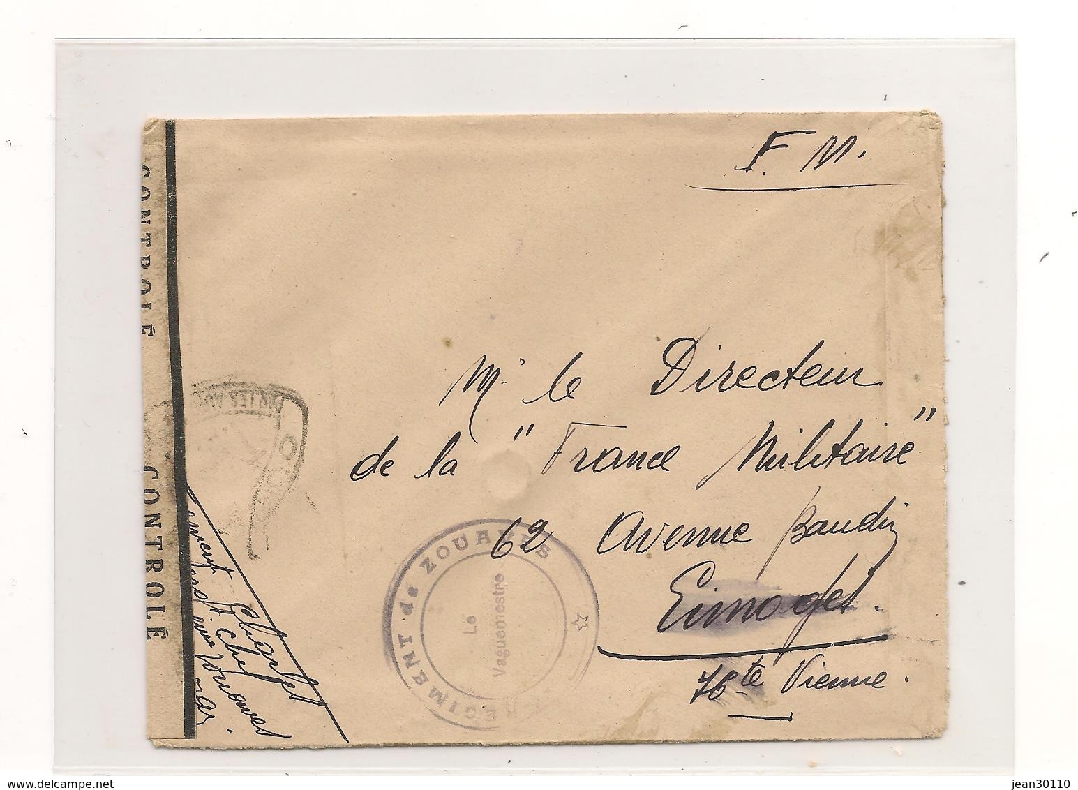 FRANCE 1940  ENVELOPPE  F.M. AVEC CACHET POSTE AUX ARMÉES POUR LIMOGES ET CONTRÔLE MILITAIRE - Oorlog 1939-45