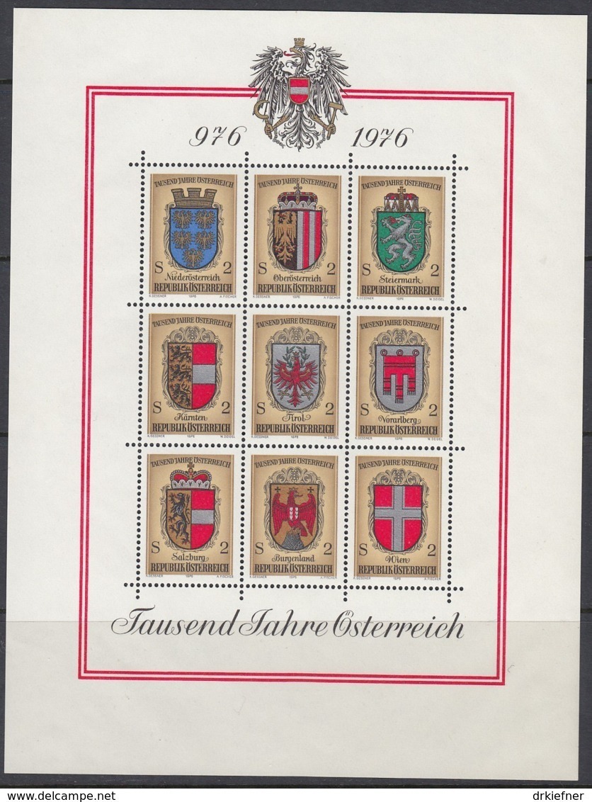 ÖSTERREICH  Block 4, Postfrisch **, 1000 Jahre Österreich 1976 - Blocks & Kleinbögen