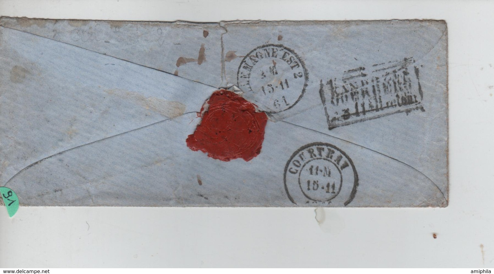 CBPN69/ Italy Precursor  Venezia 1861 3° Rayon 6 Crossed Out Replaced By 3 To Courtrai Be Entrance Mark Allemagne-Est 2 - Lombardo-Vénétie