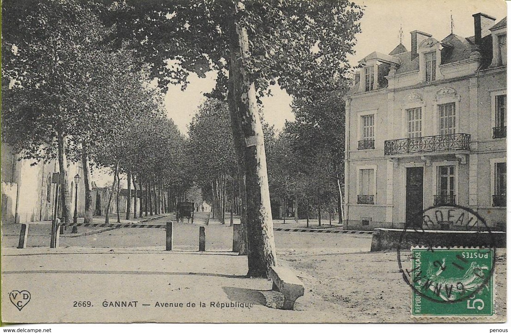 Cachet Ambulant "GANNAT A BORDEAUX C"  Sur Carte Postale De GANNAT  2/3/1911   ***superbe*** - 1877-1920: Semi Modern Period