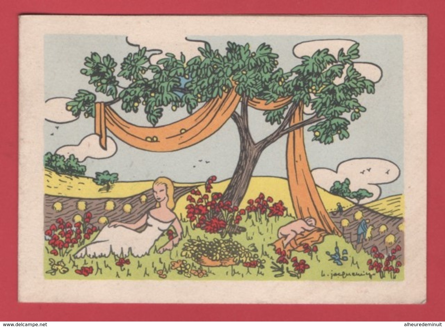 Carte Postale"Croix Rouge Francaise Imagerie Pellerin EPINAL"Eté"Huguette Jacquemin"avec Les Voeux"mirabelles"les Foins" - Red Cross