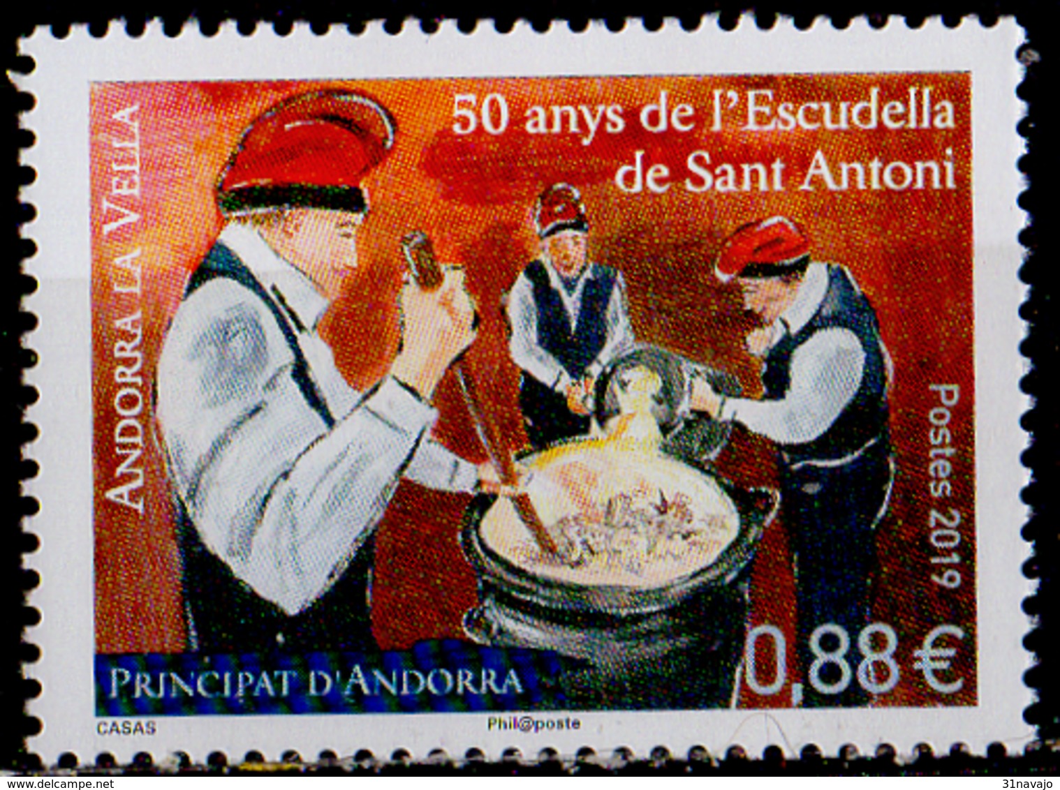 ANDORRE - Cinquantenaire De L'Escudella De Sant Antoni - Unused Stamps