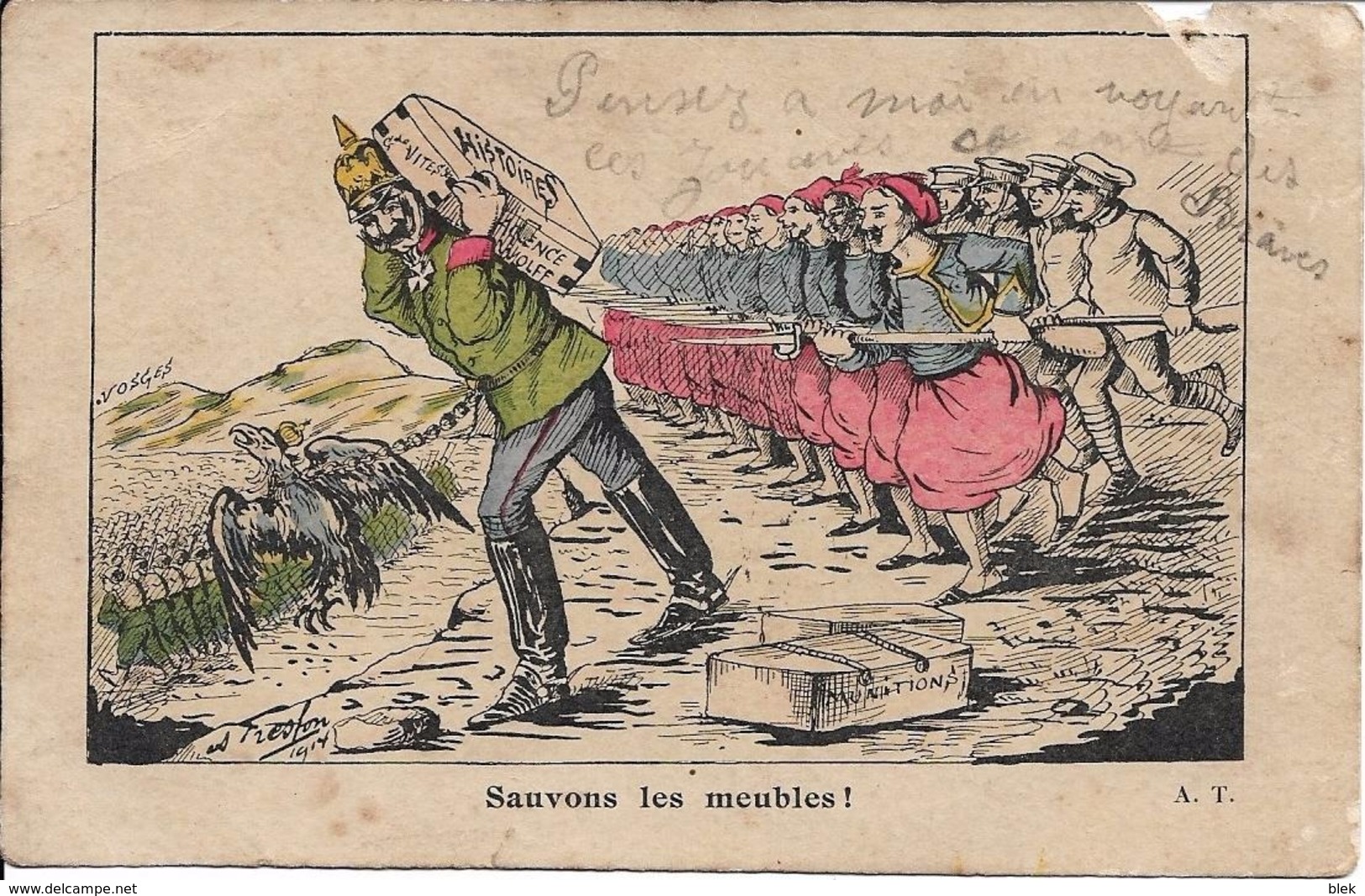 Carte Postale Patriotique : " Sauvons Les Meubles " . - Patriotiques