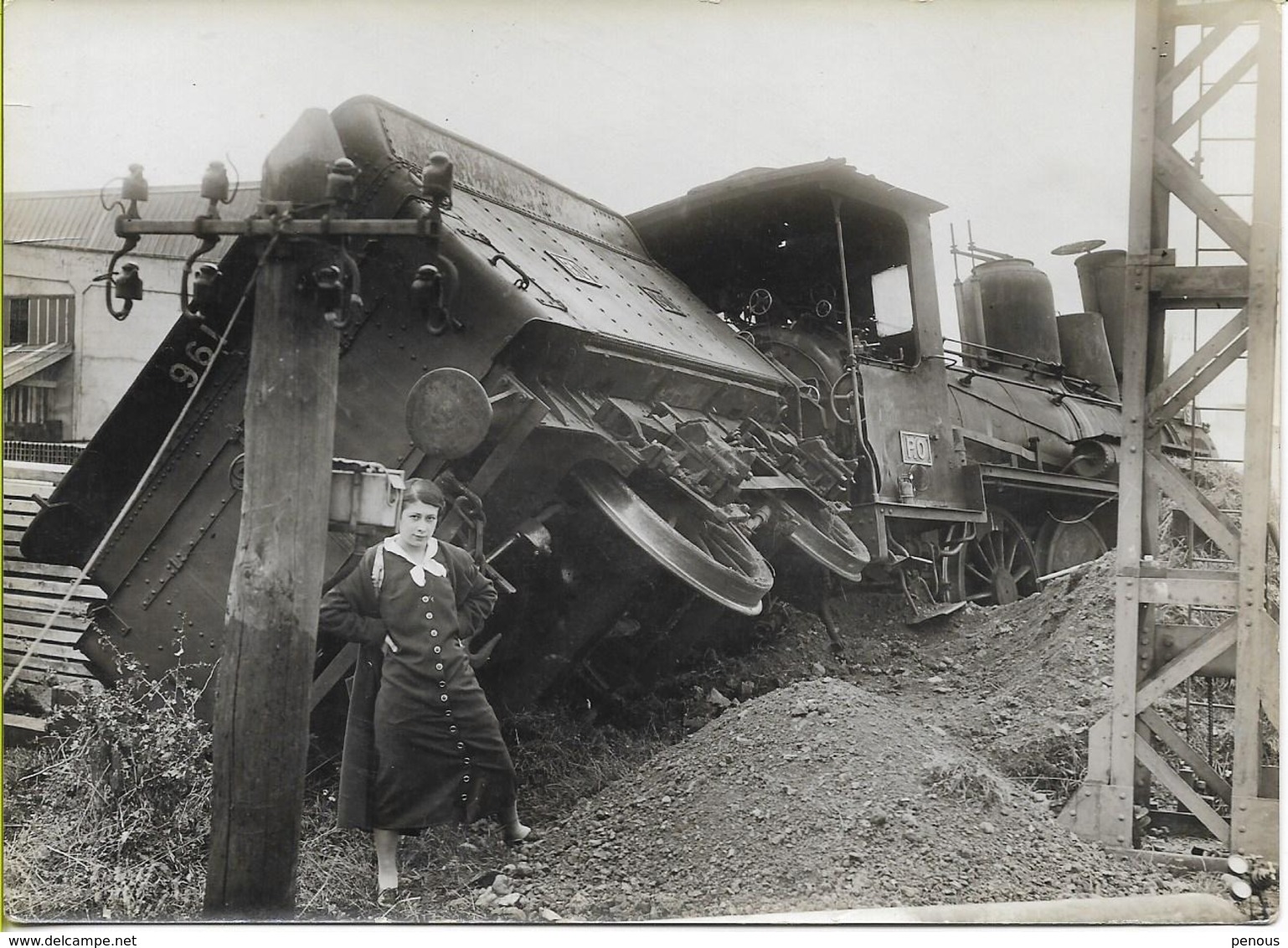 Locomotive P-O FORQUENOT 030-961  Accidentée, Lot De 3 Photos 165X120 (à Situer) - Equipment