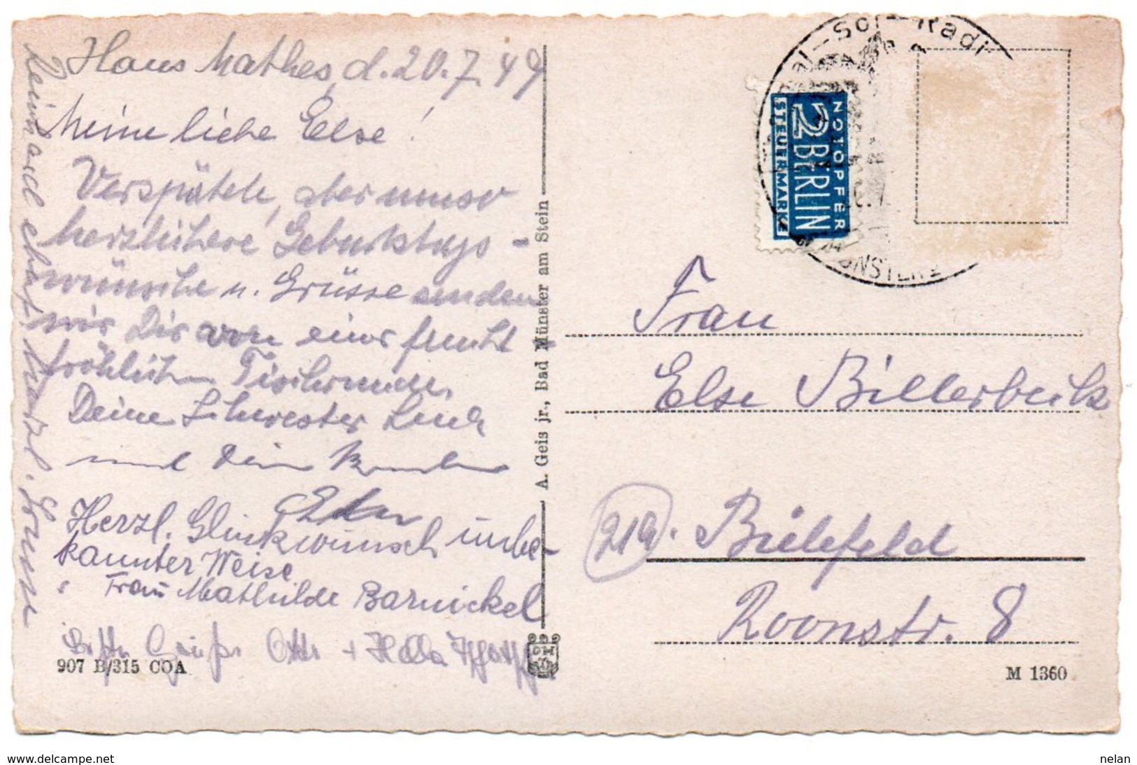 BAD MUNSTER AM STEIN-RHEINGRAFENSTEIN UND ALTESTES HAUS-1949 - Bad Muenster A. Stein - Ebernburg