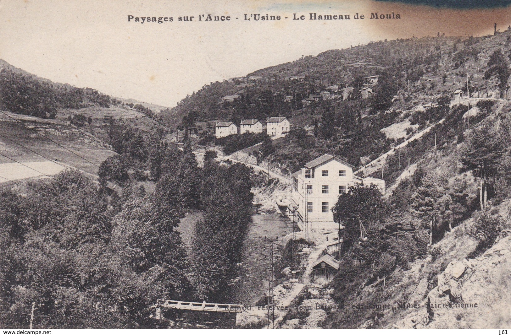 RETOURNAC PAYSAGES SUR L ANCE L USINE LE HAMEAU DE MOUIA TACHE D ENCRE EN HAUT - Retournac