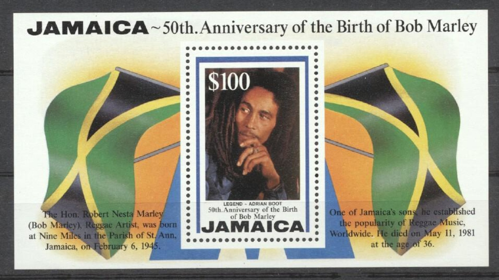 Jamaica 1995 - MNH - Bob Marley, Popstars (261478) - Music