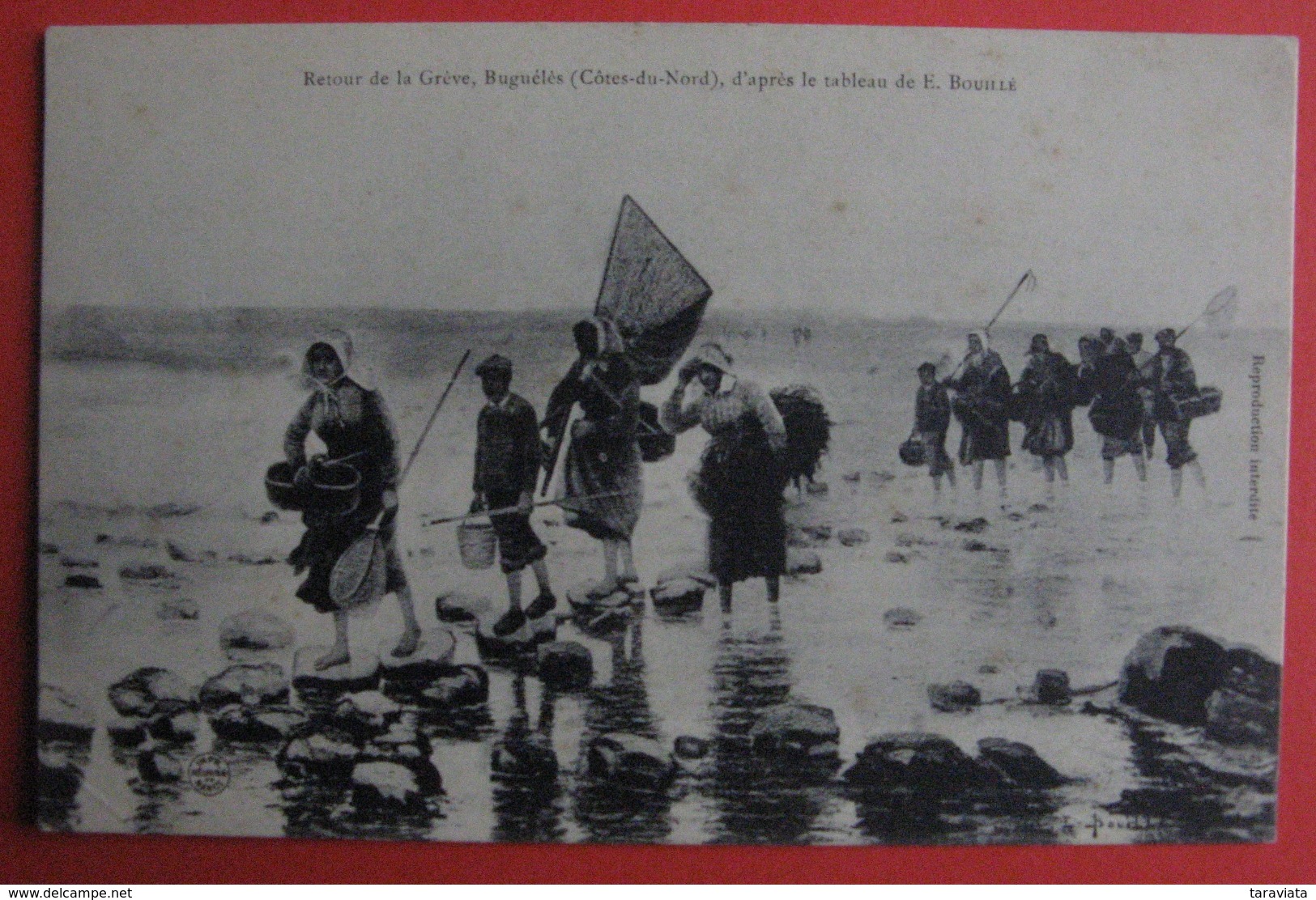 E BOUILLE  - RETOUR DE LA GRÉVE , Buguélès (Cotes Du Nord) - SALON 1910 - Femmes Pèche Métier - Paintings