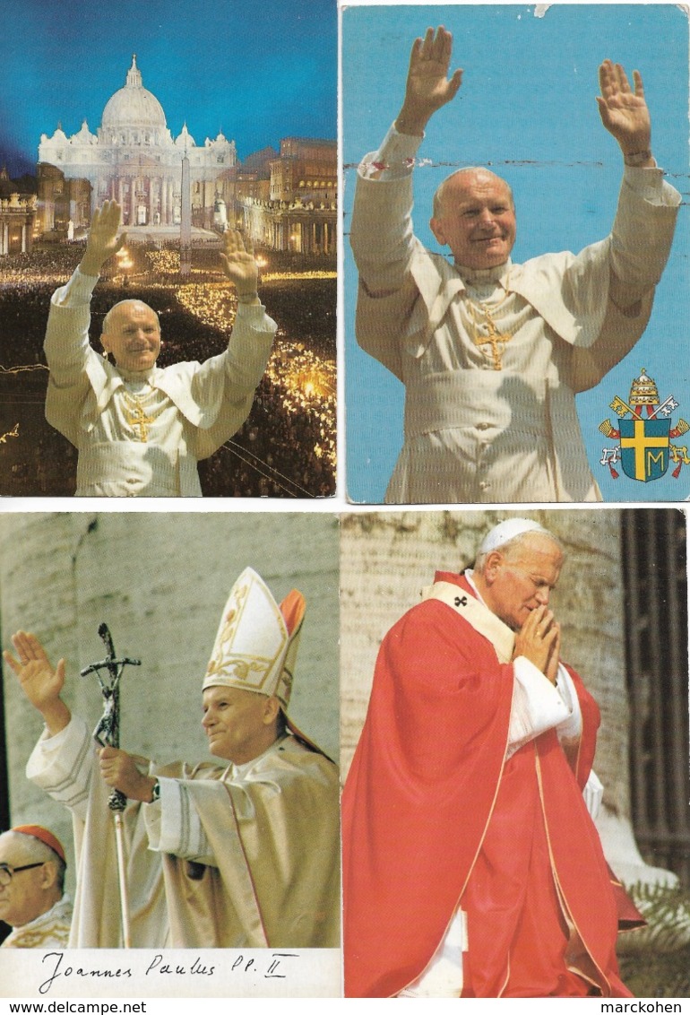 Religions - Christianisme - Culte De La Personnalité : 4 Cartes Du Pape Jean-Paul II. - Personnages Historiques