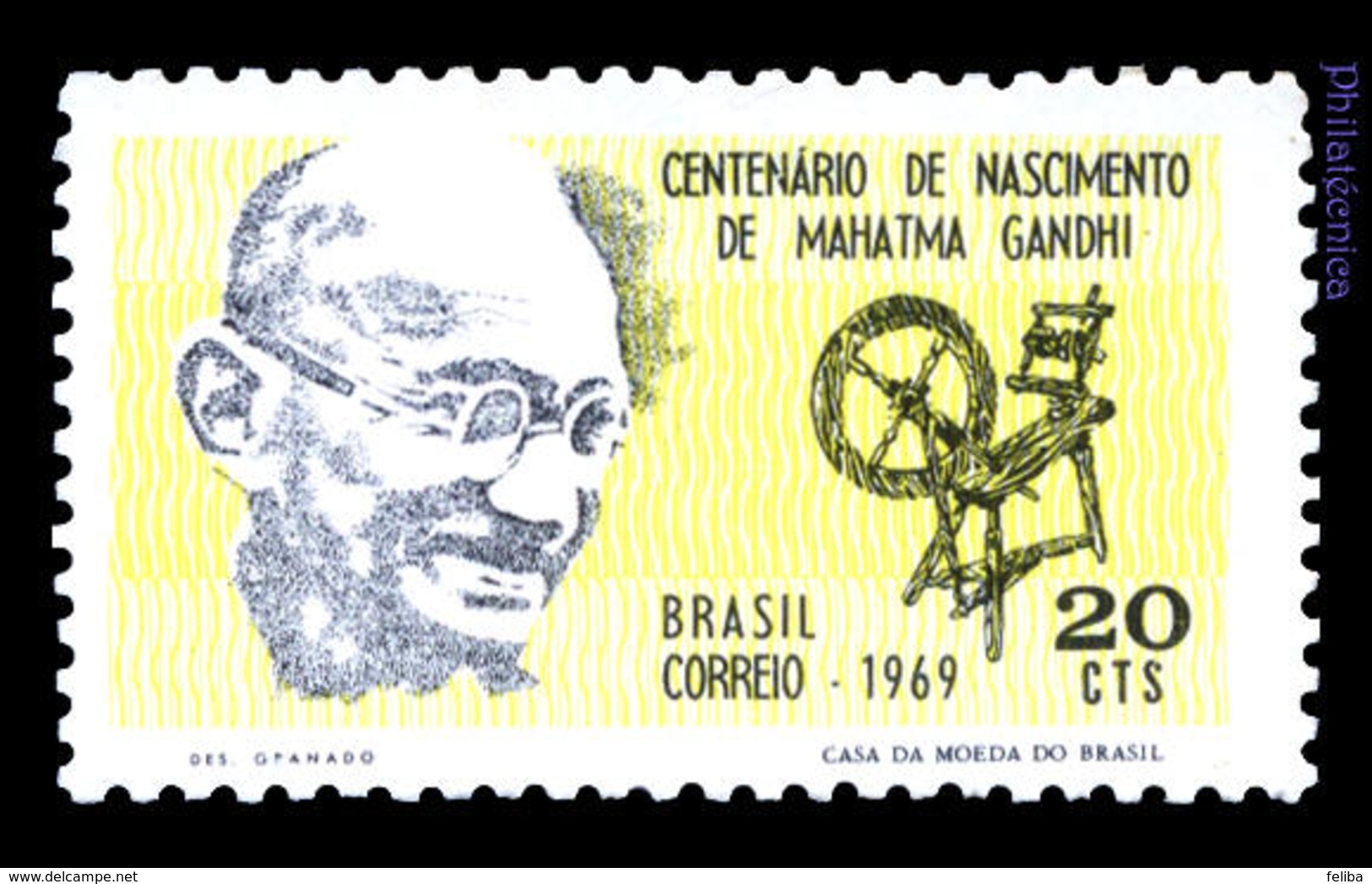 BRAZIL 1969 Mint MNH // M. K. Gandhi, Centenary Of Birth - Nuovi