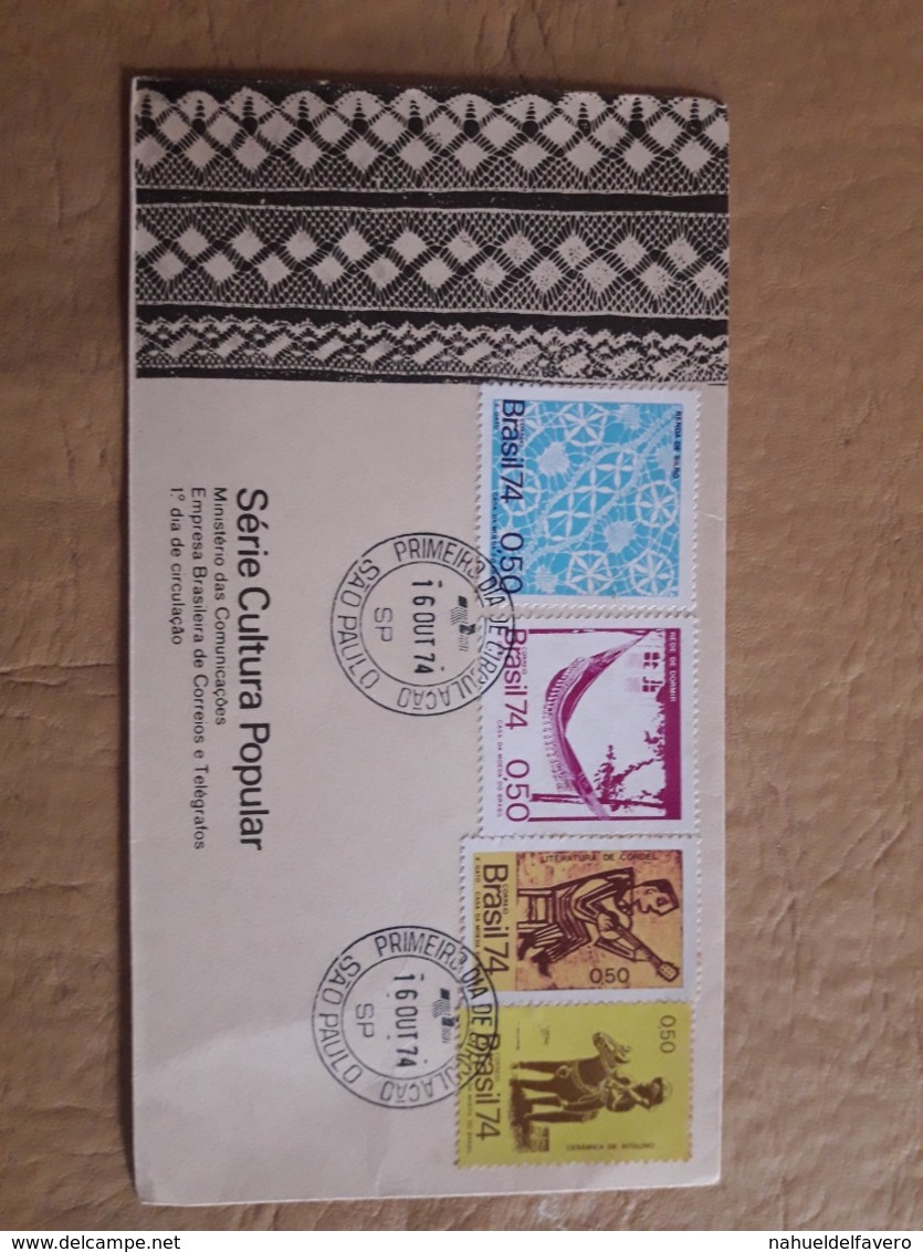 Brésil Fdc Culture Populaire Série 1974 - FDC