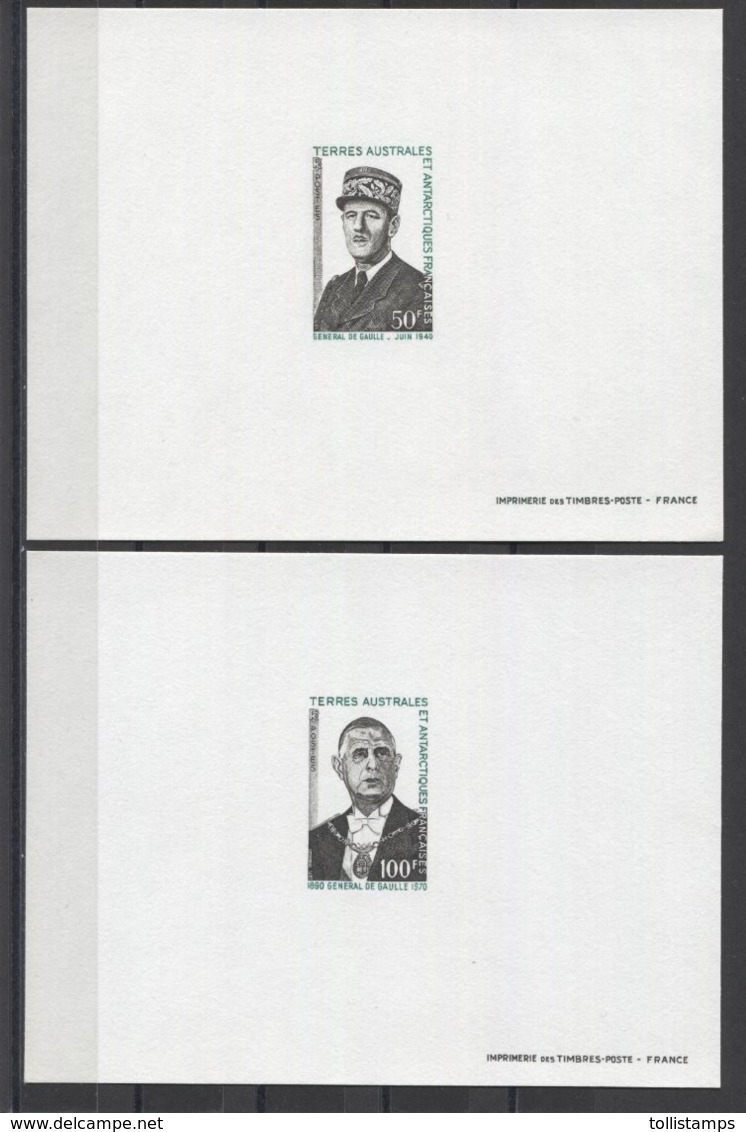 TAAF FSAT De Gaulle ( General ) 1972 ( Mi#75-76 ) 2v DELUXE MNH - De Gaulle (General)