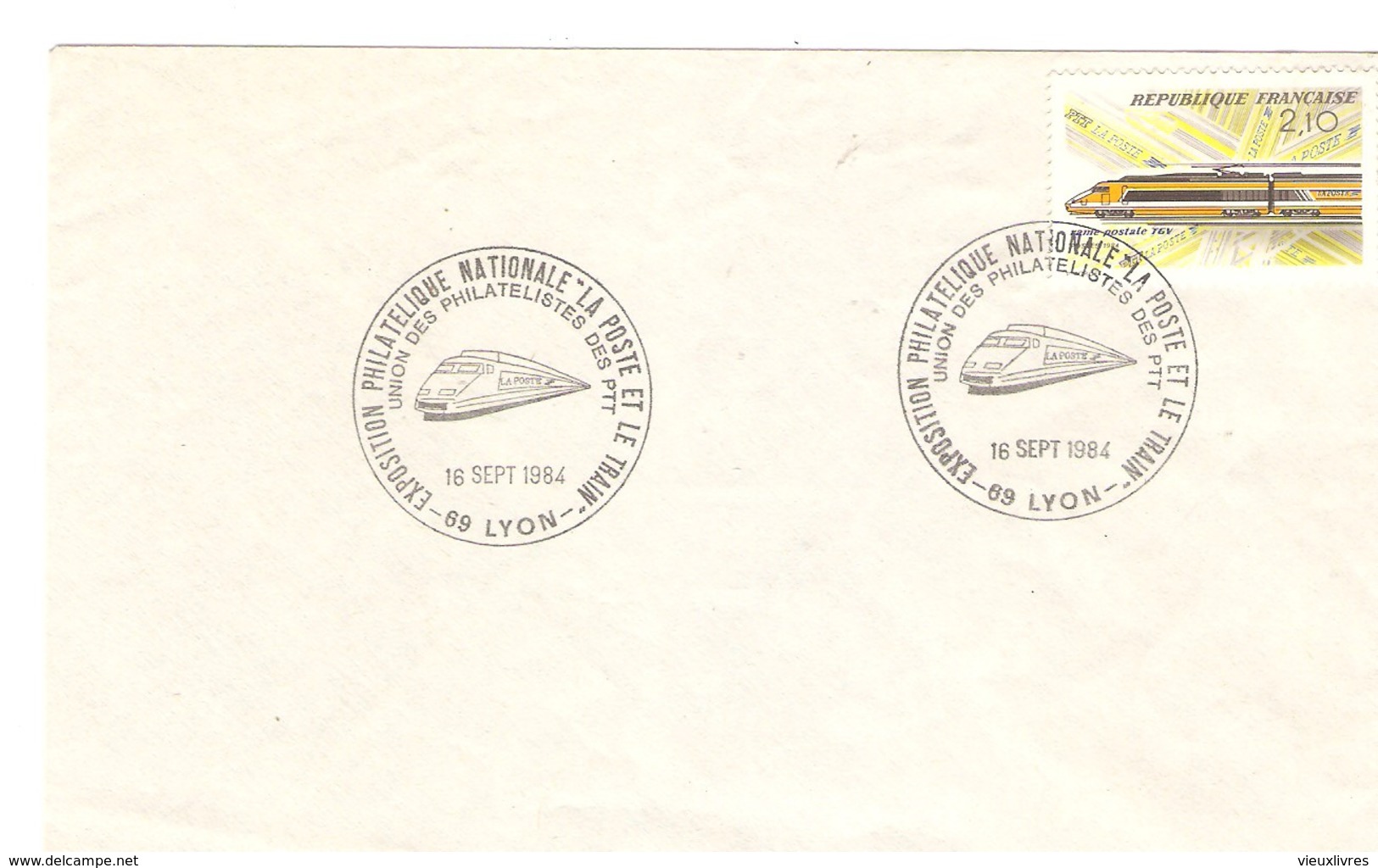 Lot De 2 Enveloppes Avec Cachet Commémoratif Salon Des Oiseaux 10/11/1960 Et La Poste Et Le Train 1984 - Cachets Commémoratifs