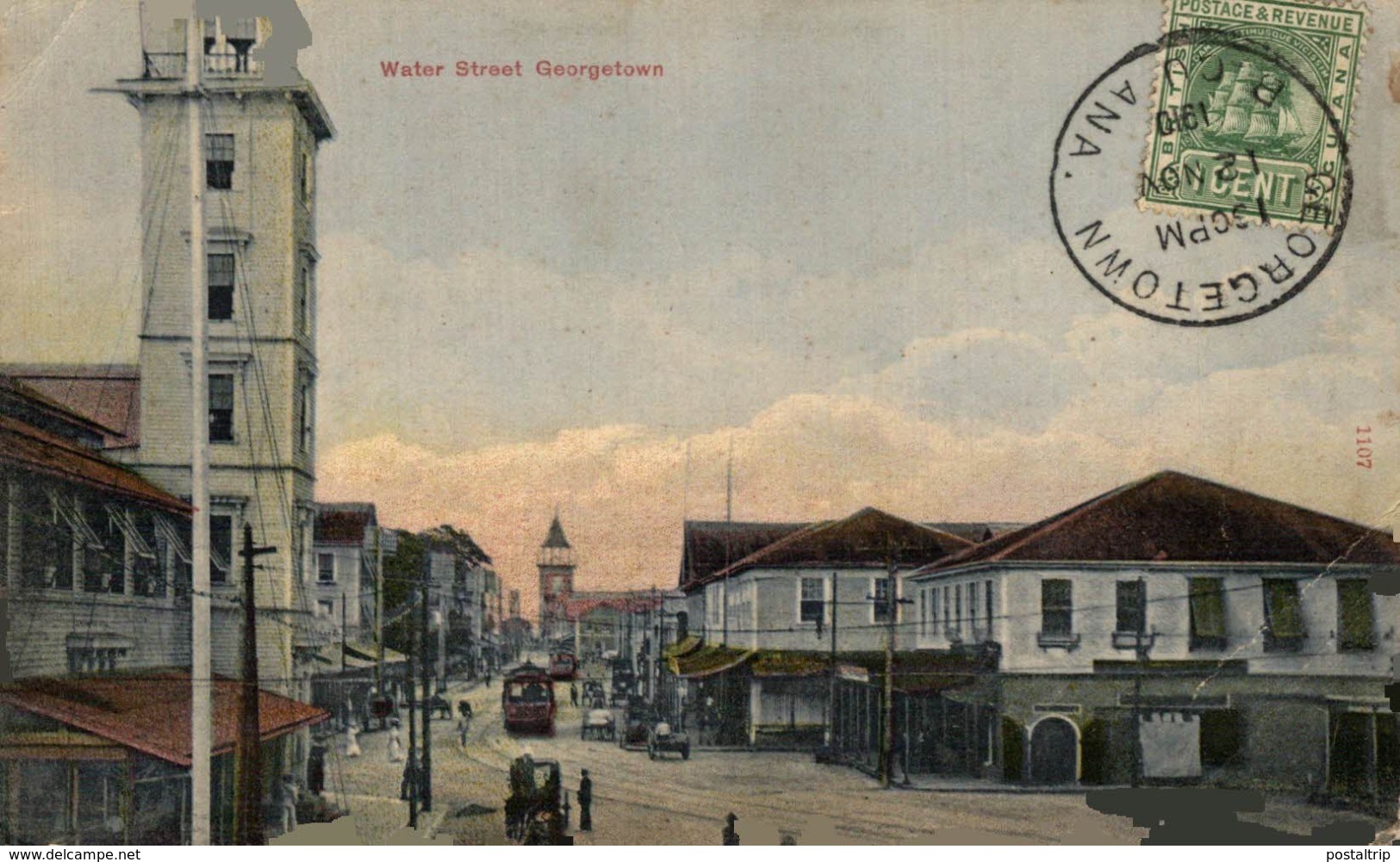 WATER STREET 1910  GEORGETOWN  BRITISH GUIANA GUYANE BRITANNIQUE GUAYANA SEE CORNERS SCAN - Otros & Sin Clasificación