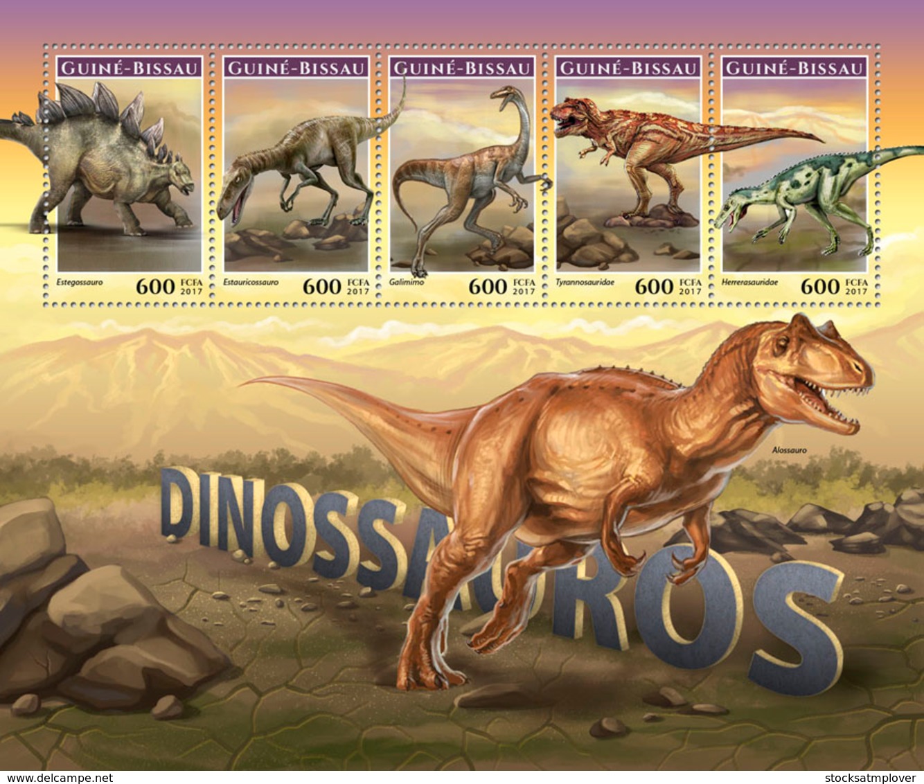 Guinea Bissau  2017   Dinosaurs - Guinea-Bissau