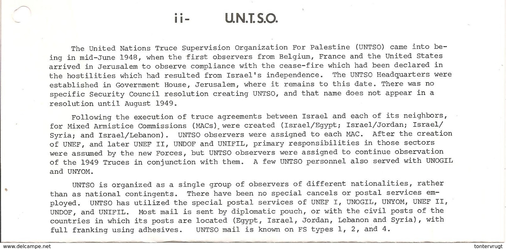 U.N.T.S.O. Dutch Observer Via Swed.Btn-UNEF Gaza-Syrië Damascus-Liban. Please Read Gaines - Andere & Zonder Classificatie