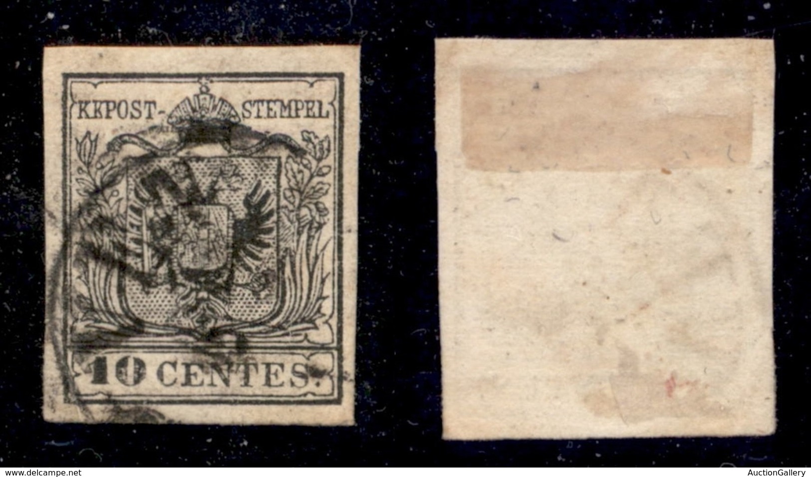 ANTICHI STATI ITALIANI - LOMBARDO VENETO - 1857 - 10 Cent (19 - Carta A Macchina) Usato A Venezia (800) - Autres & Non Classés