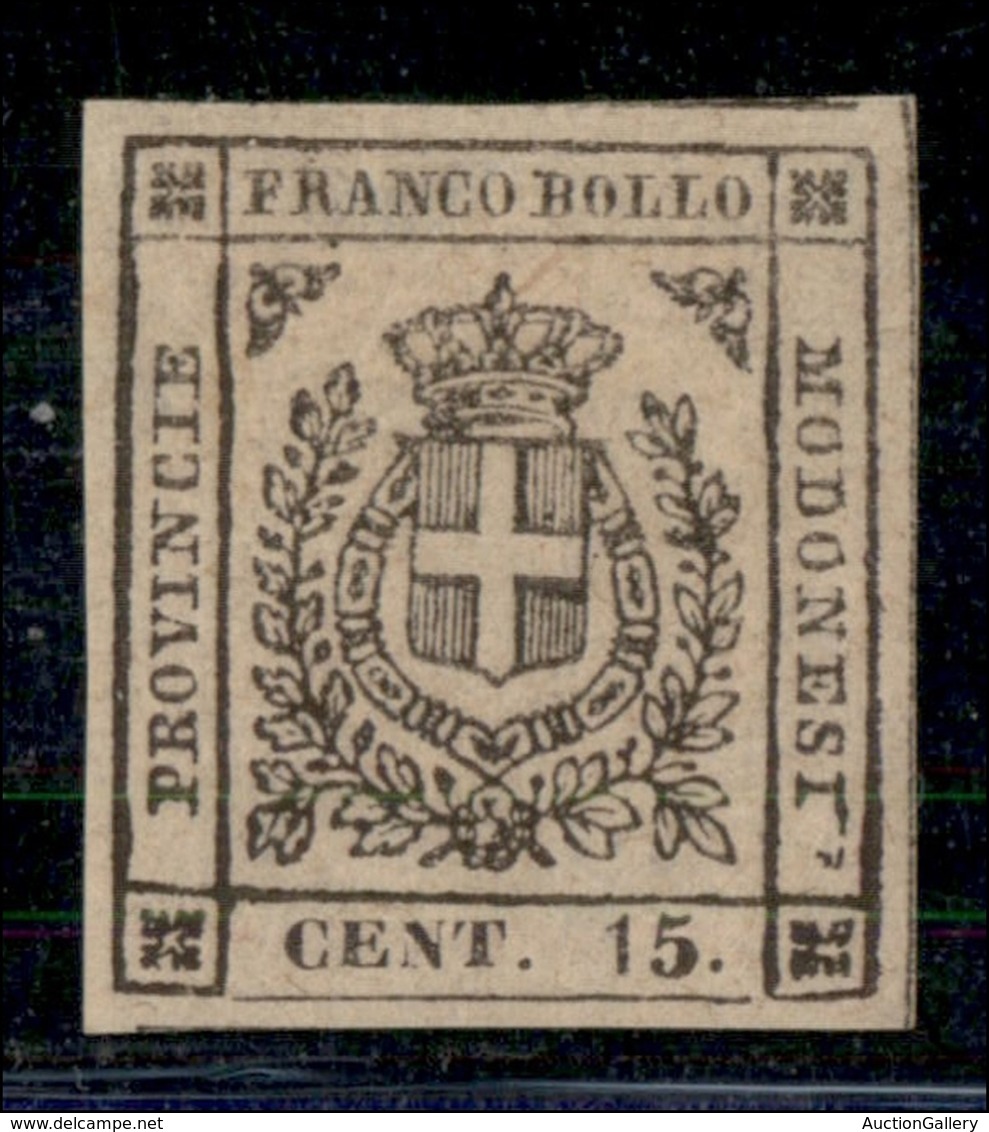 ANTICHI STATI ITALIANI - MODENA - 1859 - 15 Cent (13 - Bruno) - Ottimi Margini - Gomma Originale - Lieve Sfaldatura In A - Autres & Non Classés