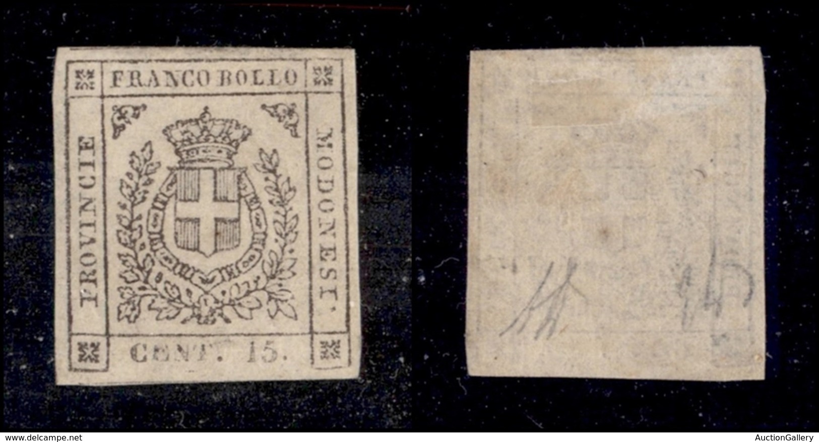 ANTICHI STATI ITALIANI - MODENA - 1859 - 15 Cent (13) Gomma Originale - Senza Filetto Sotto Il Valore - Punto Chiaro - D - Sonstige & Ohne Zuordnung