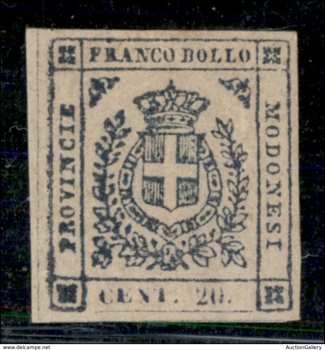 ANTICHI STATI ITALIANI - MODENA - 1859 - 20 Cent (15) Bordo Foglio - Gomma Originale - Molto Bello - Diena + Cert. Rayba - Autres & Non Classés