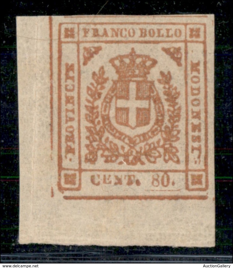 ANTICHI STATI ITALIANI - MODENA - 1859 - 80 Cent (18) Angolo Di Foglio - Gomma Integra - Molto Bello - Autres & Non Classés