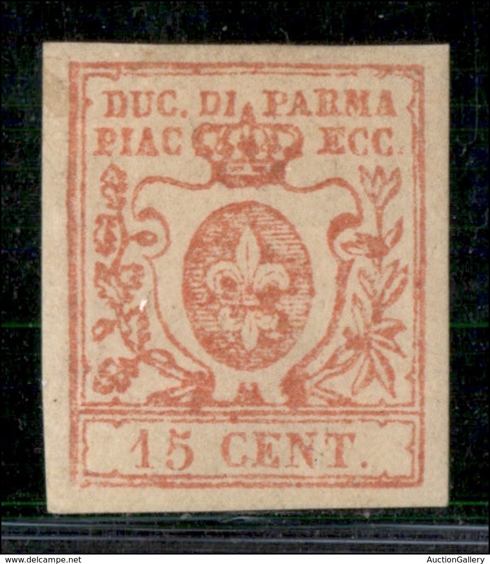 ANTICHI STATI ITALIANI - PARMA - 1859 - 15 Cent (9) - Gomma Originale - Molto Bello - Diena + Cert. Bottacchi (900) - Andere & Zonder Classificatie