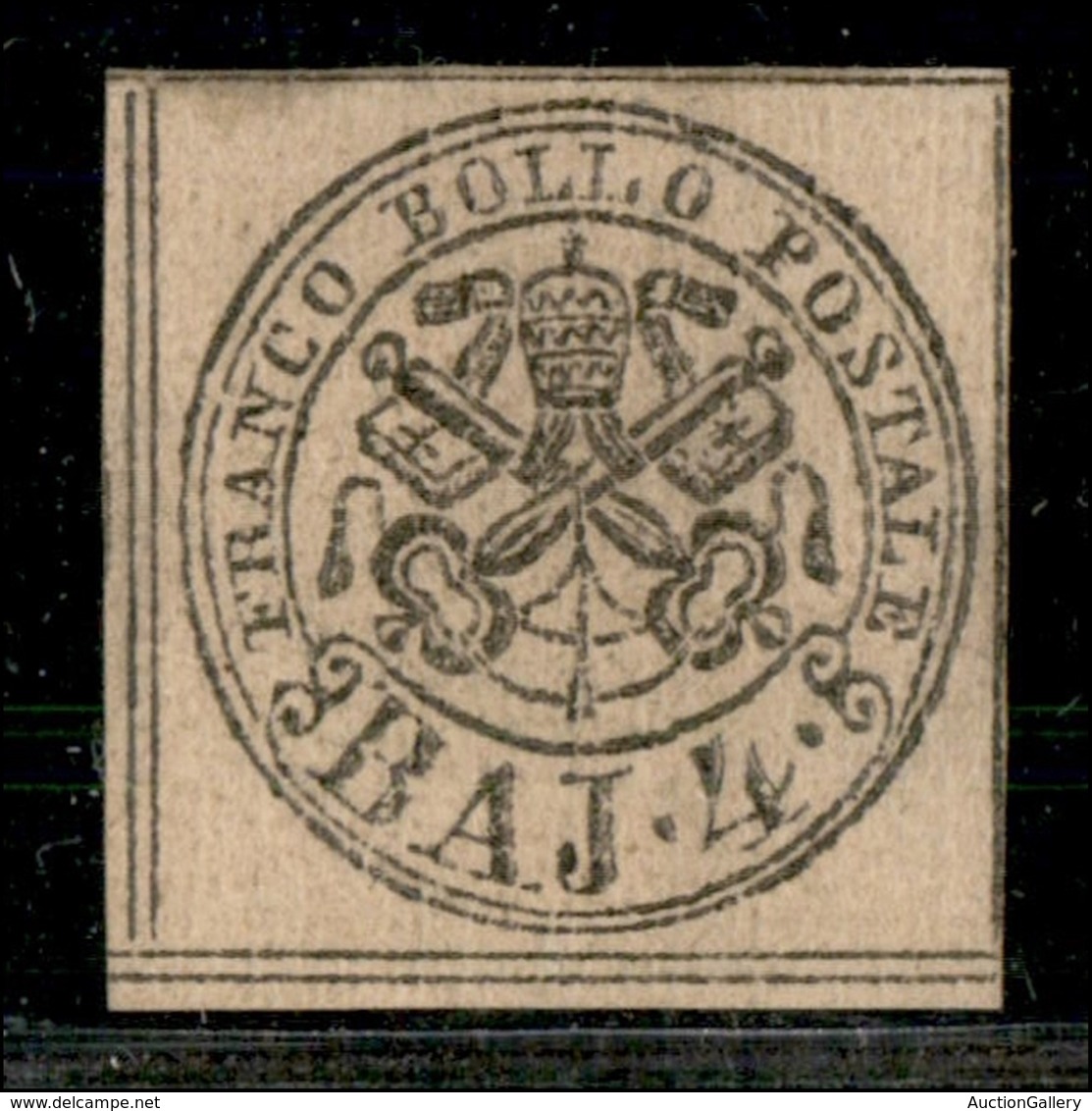 ANTICHI STATI ITALIANI - STATO PONTIFICIO - 1852 - 4 Bai (5b - Oleoso) Nuovo Senza Gomma - Filetti Completi - Molto Bell - Autres & Non Classés
