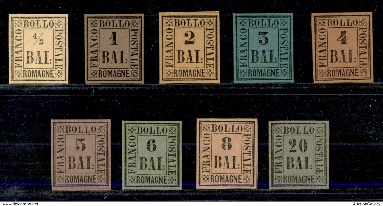 ANTICHI STATI ITALIANI - ROMAGNE - 1859 - Provvisori (1/9) - Serie Completa - Gomma Originale - Molto Bella - Cert. Coll - Altri & Non Classificati