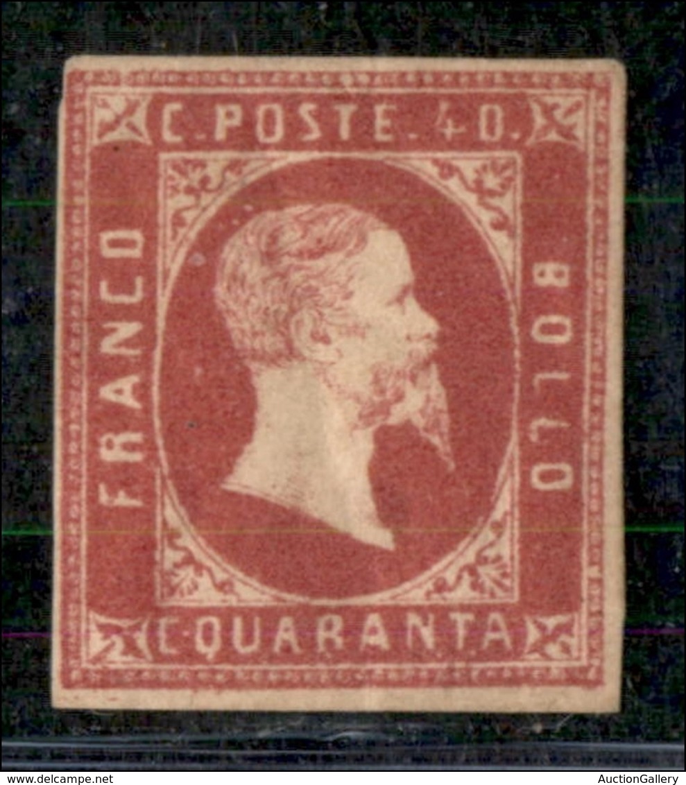 ANTICHI STATI ITALIANI - SARDEGNA - 1851 - Prima Tiratura - 40 Cent (3a - Rosa Carminio Vivo) - Gomma Originale - Diena  - Autres & Non Classés