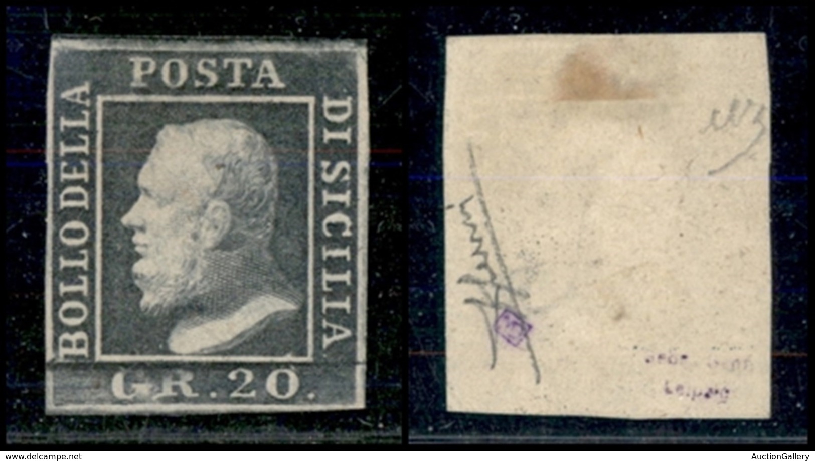 ANTICHI STATI ITALIANI - SICILIA - 1859 - 20 Grana (13) - Nuovo Senza Gomma - Sorani (450) - Other & Unclassified