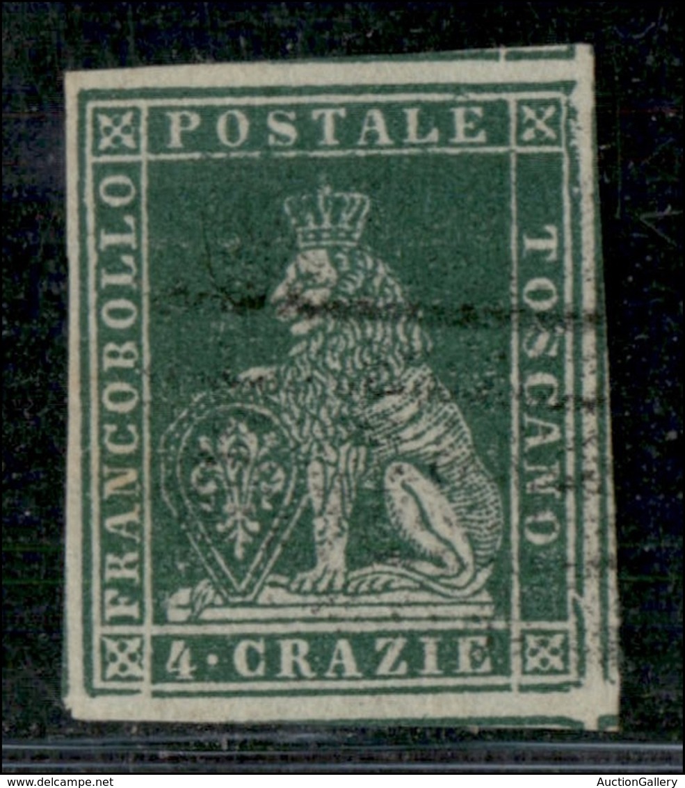 ANTICHI STATI ITALIANI - TOSCANA - 1851 - 4 Crazie (6) Usato - Grandi Margini - Molto Bello - Diena + Cert. Bolaffi - Autres & Non Classés