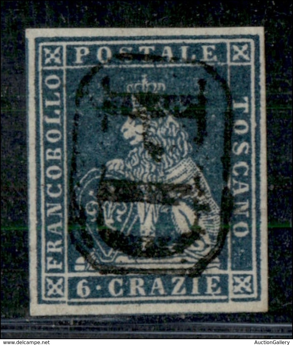 ANTICHI STATI ITALIANI - TOSCANA - 1851 - 6 Crazie (7) Usato - Grandi Margini - Molto Bello - Diena + Cert. Cilio (450) - Other & Unclassified