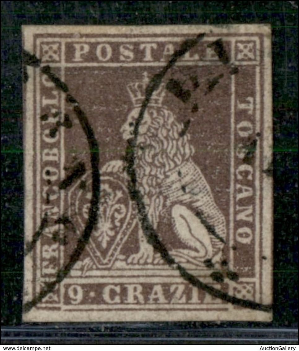 ANTICHI STATI ITALIANI - TOSCANA - 1851 - 9 Crazie (8) Usato - Grandi Margini - Molto Bello - Bolaffi - Other & Unclassified