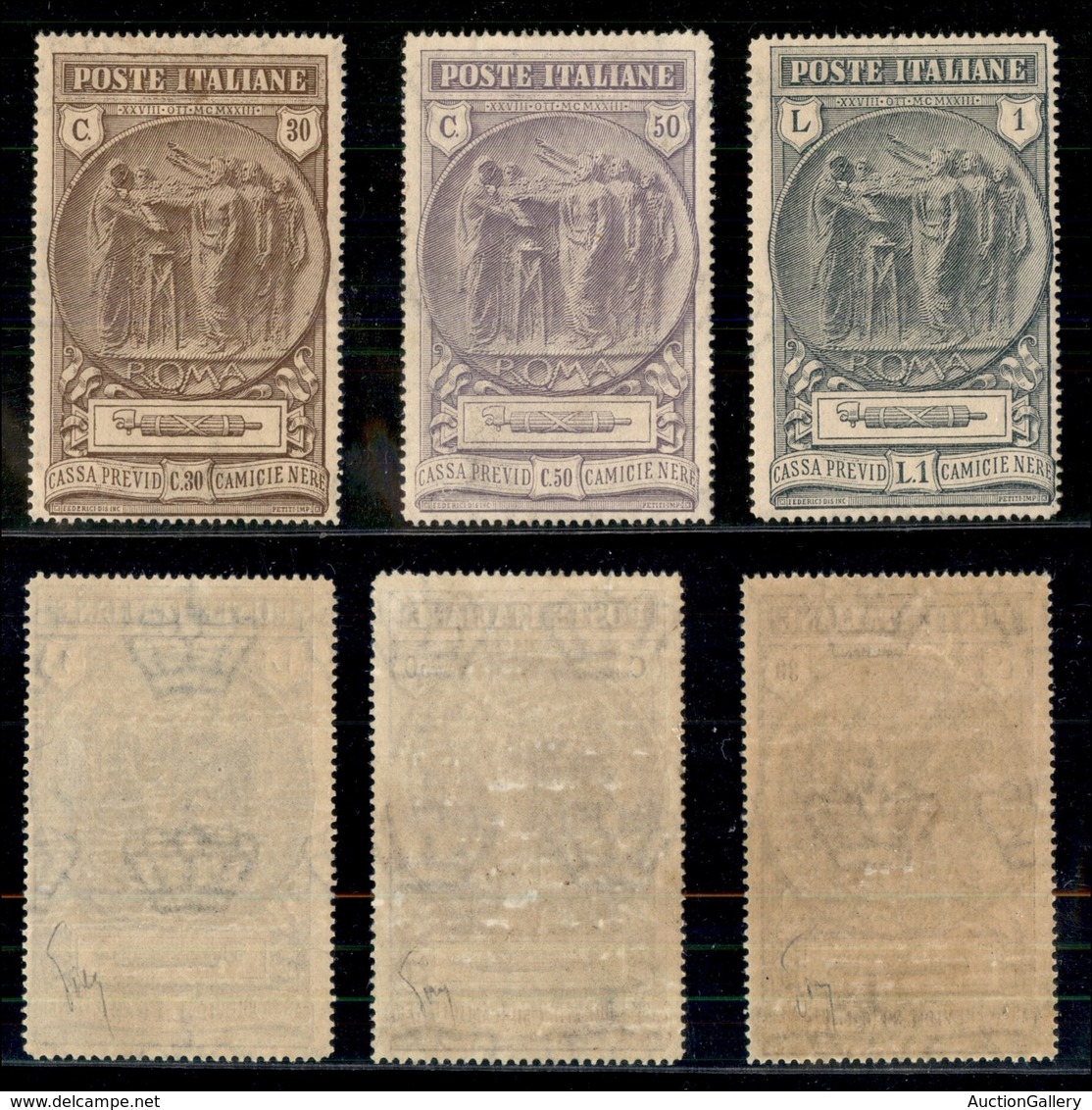 REGNO - 1923 - Camicie Nere (147/149) - Serie Completa - Gomma Integra (300) - Other & Unclassified