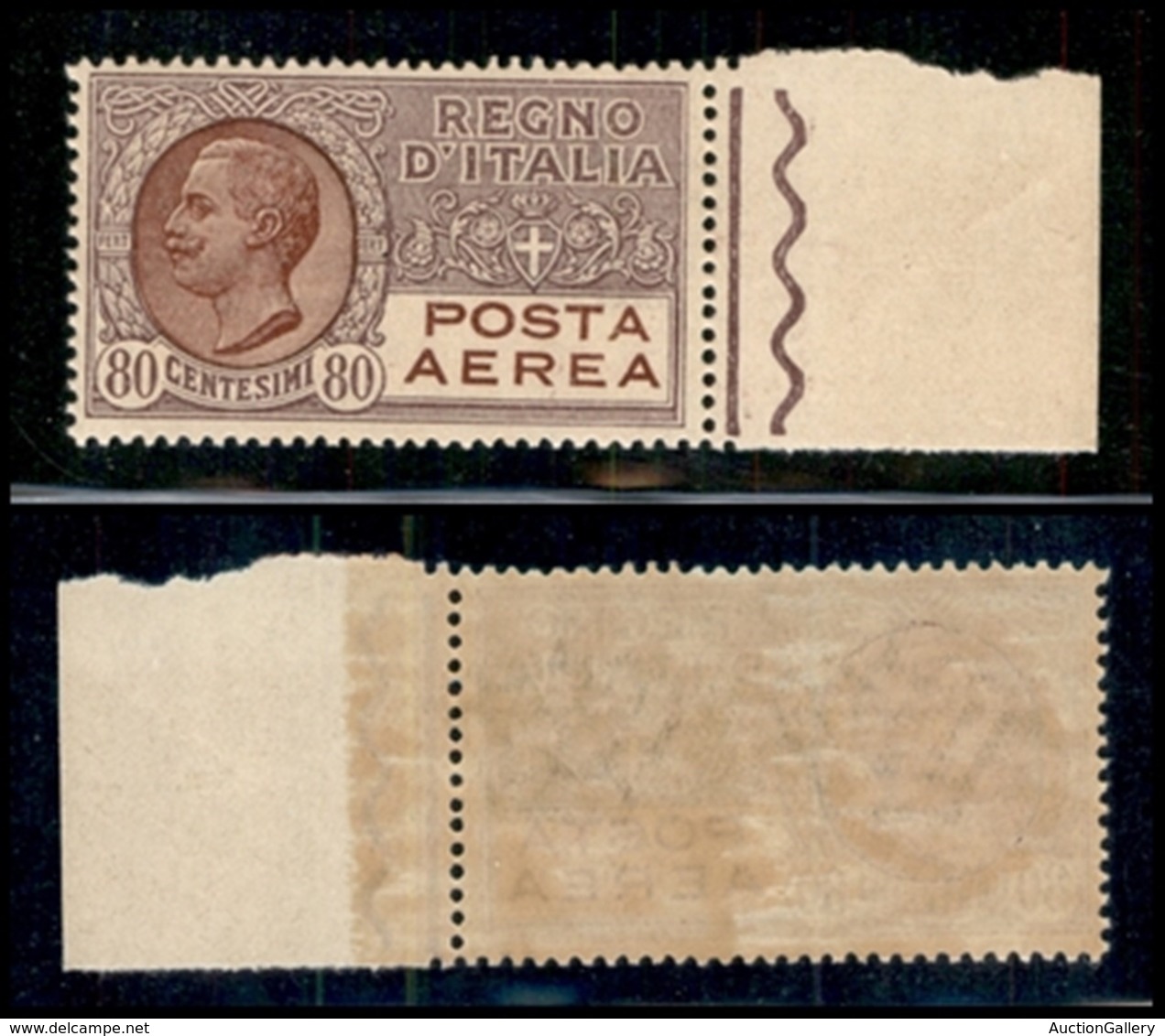 REGNO - Posta Aerea - 1928 - 80 Cent (3A) - Gomma Integra - Ottima Centratura - Other & Unclassified