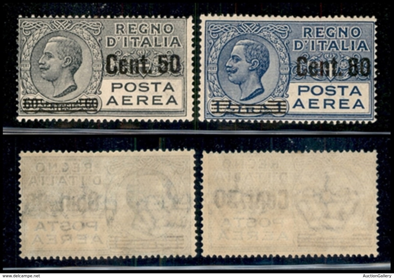 REGNO - Posta Aerea - 1927 - Soprastampati (8/9) - Serie Completa - Gomma Integra (250) - Andere & Zonder Classificatie