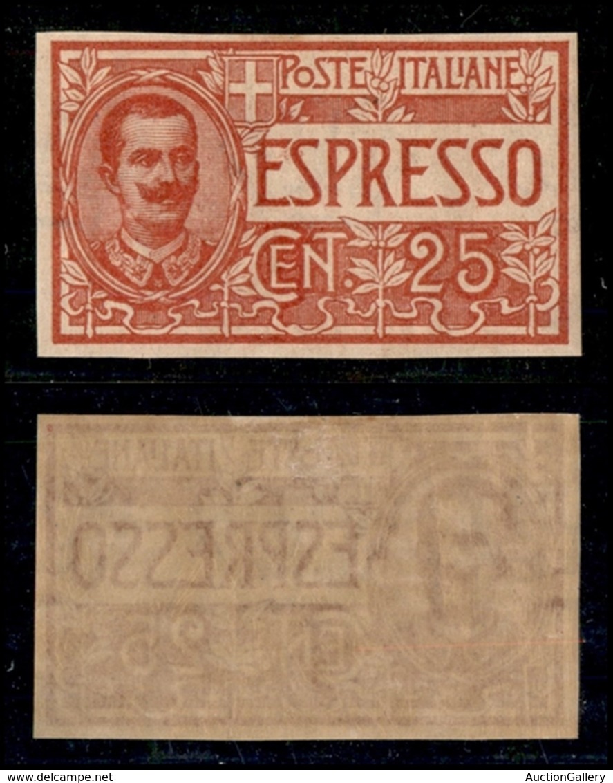 REGNO - Espressi - 1903 - 25 Cent (1a) Non Dentellato - Gomma Originale (320) - Autres & Non Classés