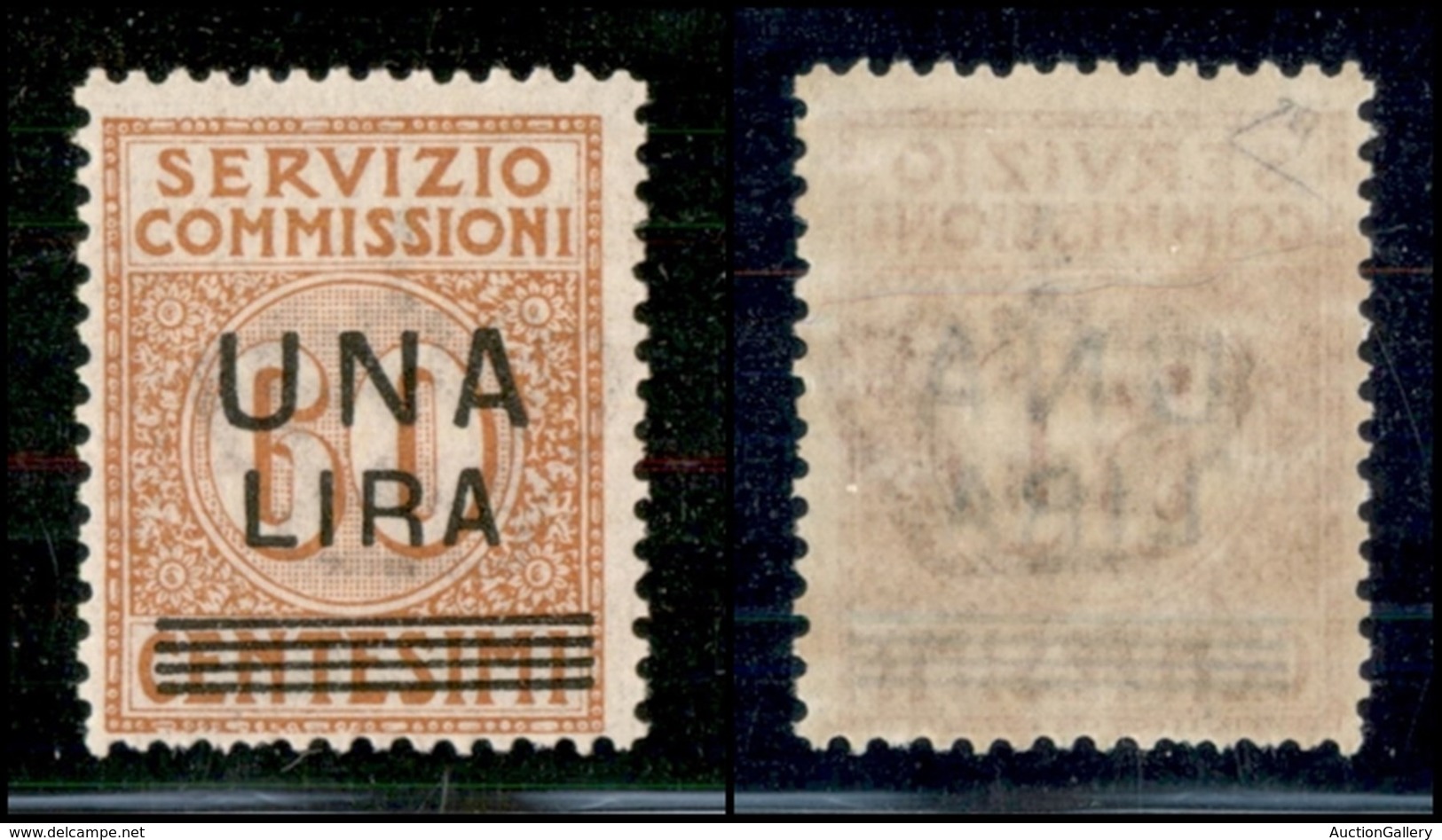 REGNO - Servizio Commissioni - 1925 - 1 Lira Su 60 Cent (5) - Gomma  Integra (275) - Autres & Non Classés
