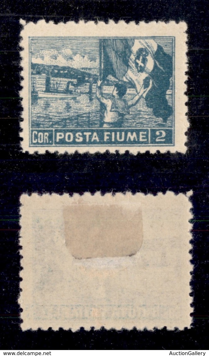 OCCUPAZIONI I GUERRA MONDIALE - FIUME - 1919 - Non Emesso - 2 Corone (59/I) Dentellato 10 1/2 - Gomma Originale - Legger - Andere & Zonder Classificatie