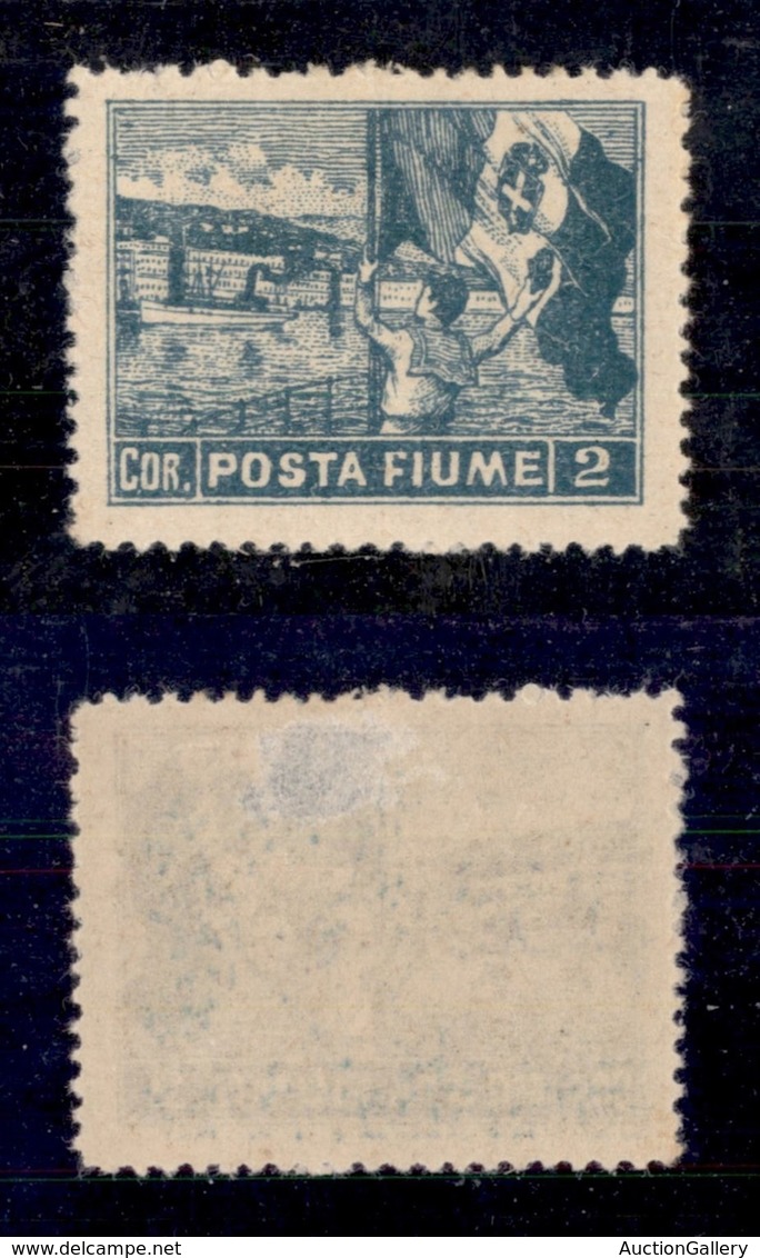 OCCUPAZIONI I GUERRA MONDIALE - FIUME - 1919 - Non Emesso - 2 Corone (59/III) - Dentellato 13 1/4 X 13 - Assottigliato A - Other & Unclassified