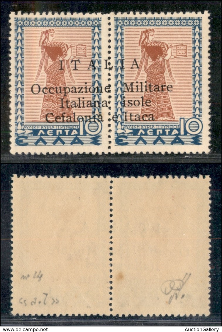 OCCUPAZIONI II GUERRA MONDIALE - CEFALONIA E ITACA - Argostoli - 1941 - 10 + 10 Lepta (12) Con Punto Dopo A (Ita.liana - - Altri & Non Classificati