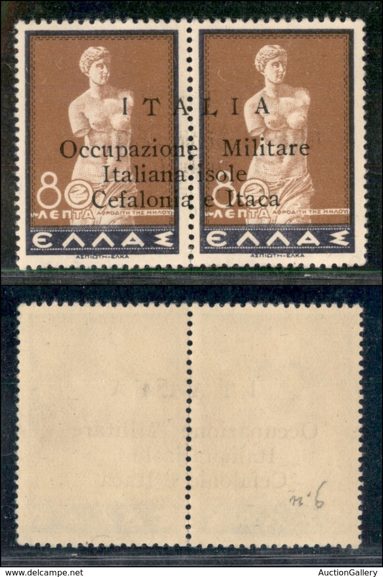 OCCUPAZIONI II GUERRA MONDIALE - CEFALONIA E ITACA - Argostoli - 1941 - 80 + 80 Lepta (16 Varietà F) - Gomma Integra - L - Andere & Zonder Classificatie