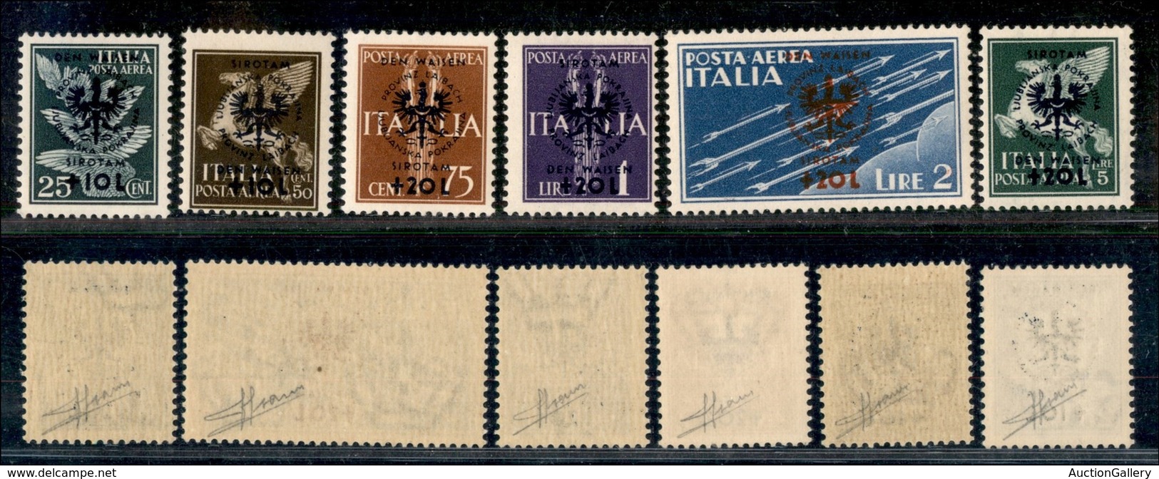 OCCUPAZIONI STRANIERE DI TERRITORI ITALIANI - OCCUPAZIONE TEDESCA - Lubiana - 1944 - Pro Orfani (26/31) - Serie Completa - Other & Unclassified