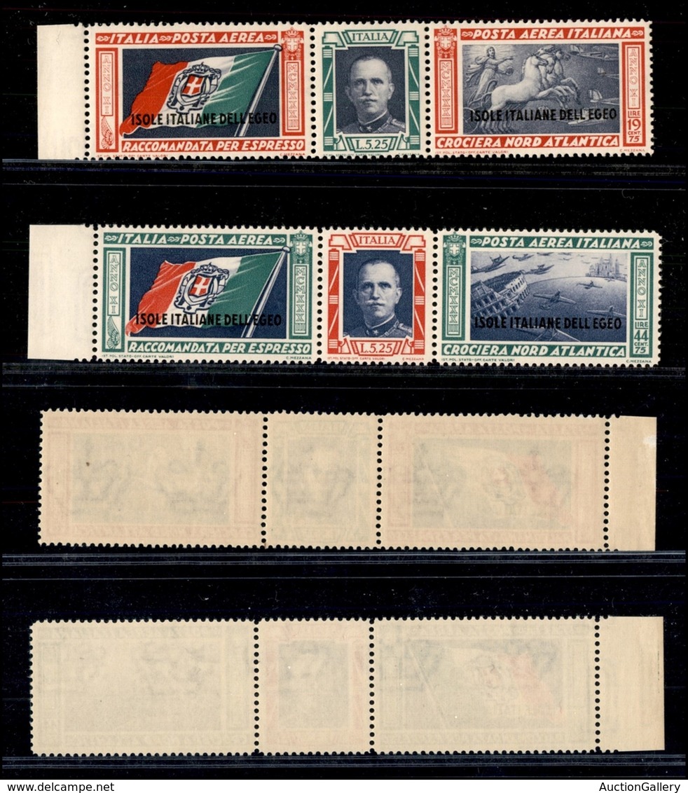 COLONIE - EGEO - Emissioni Generali - 1933 - Crociera Transatlantica - Trittici (28/29) - Serie Completa Bordo Foglio -  - Autres & Non Classés