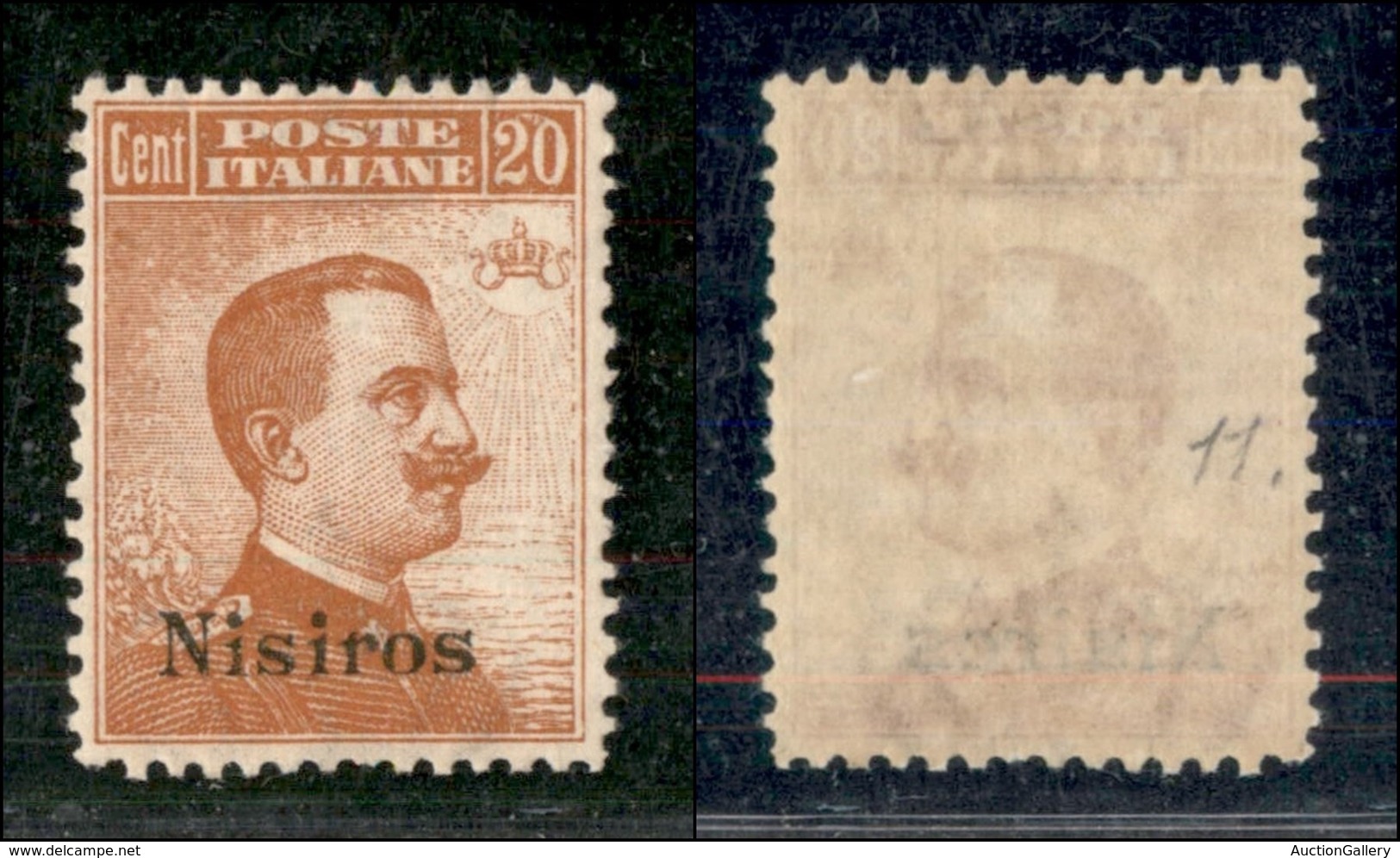 COLONIE - EGEO - Nisiro - 1922 - 20 Cent Michetti (11) - Gomma Integra - Ottimamente Centrato - Molto Bello (900) - Andere & Zonder Classificatie