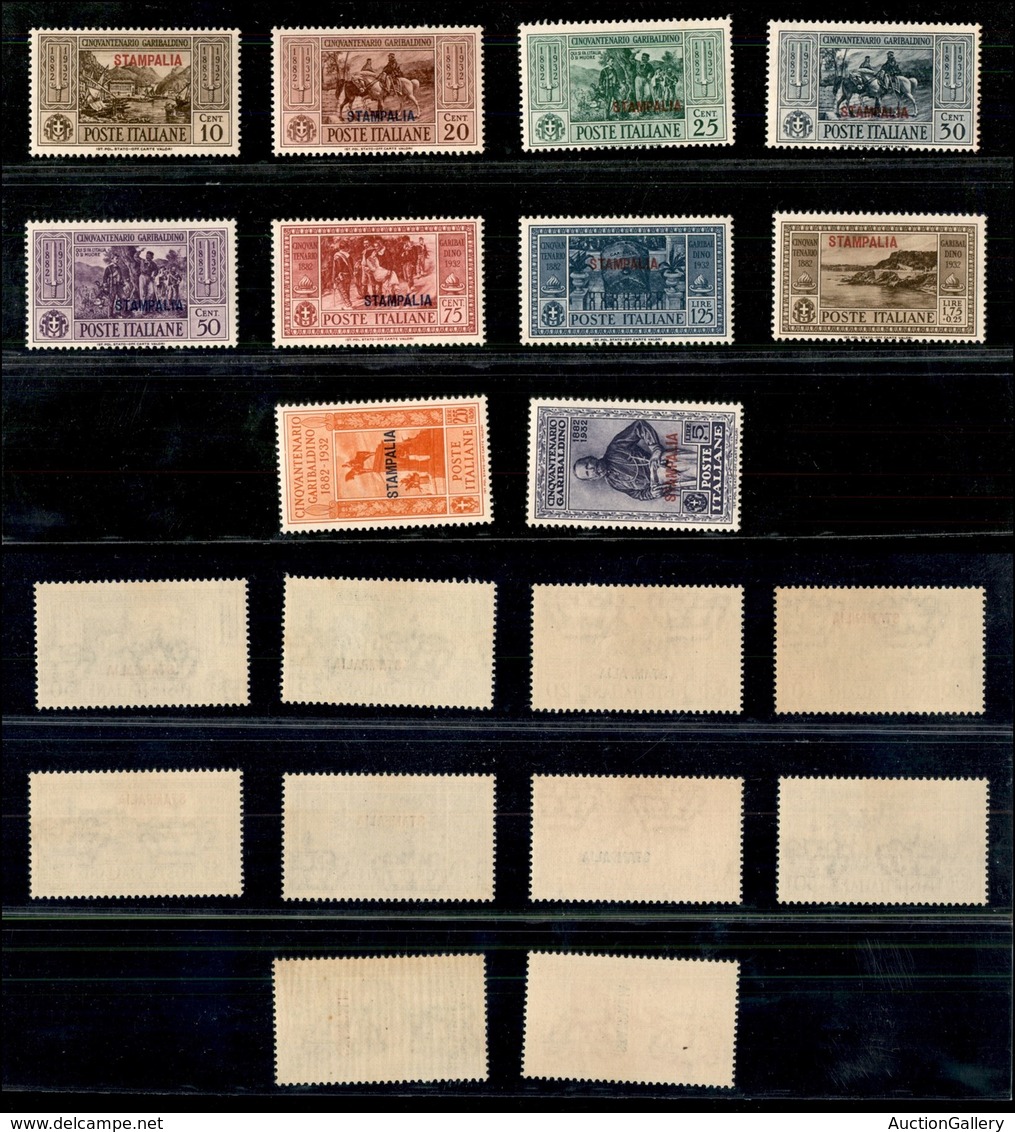 COLONIE - EGEO - Stampalia - 1932 - Garibaldi (17/26) - Serie Completa - Gomma Integra (600) - Autres & Non Classés