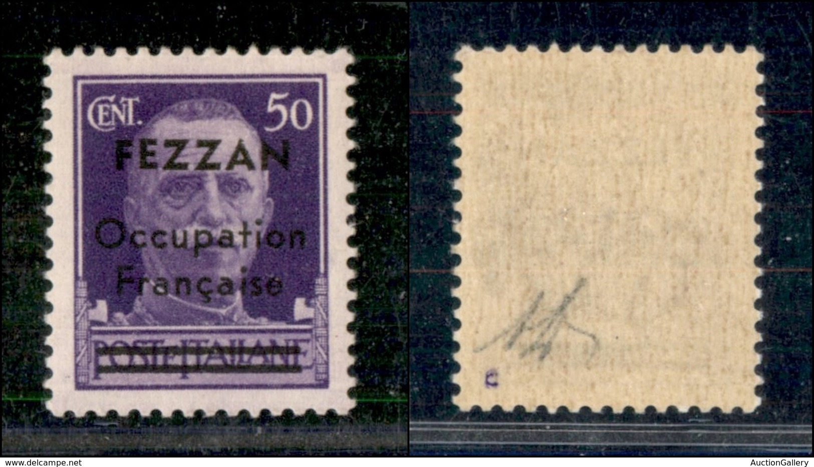 OCCUPAZIONI STRANIERE DELLE COLONIE - OCCUPAZIONE FRANCESE - Fezzan - 1943 - 50 Cent (1) - Gomma Integra - Diena (300) - Other & Unclassified