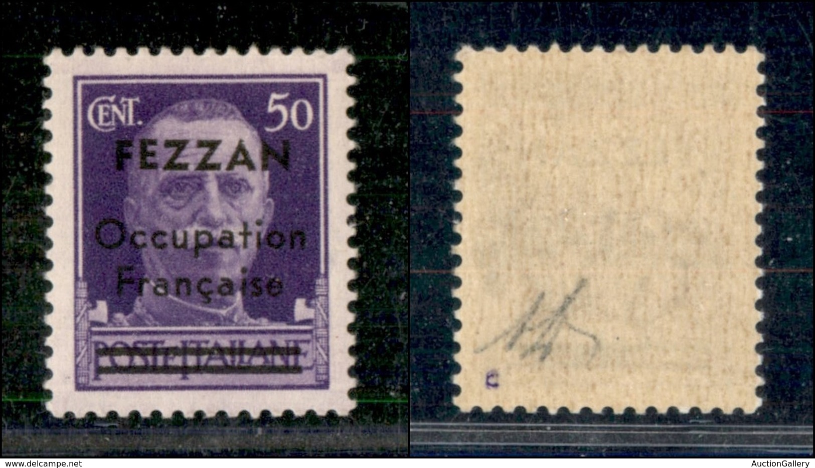 OCCUPAZIONI STRANIERE DELLE COLONIE - OCCUPAZIONE FRANCESE - Fezzan - 1943 - 50 Cent (1) - Gomma Integra - Diena (300) - Andere & Zonder Classificatie