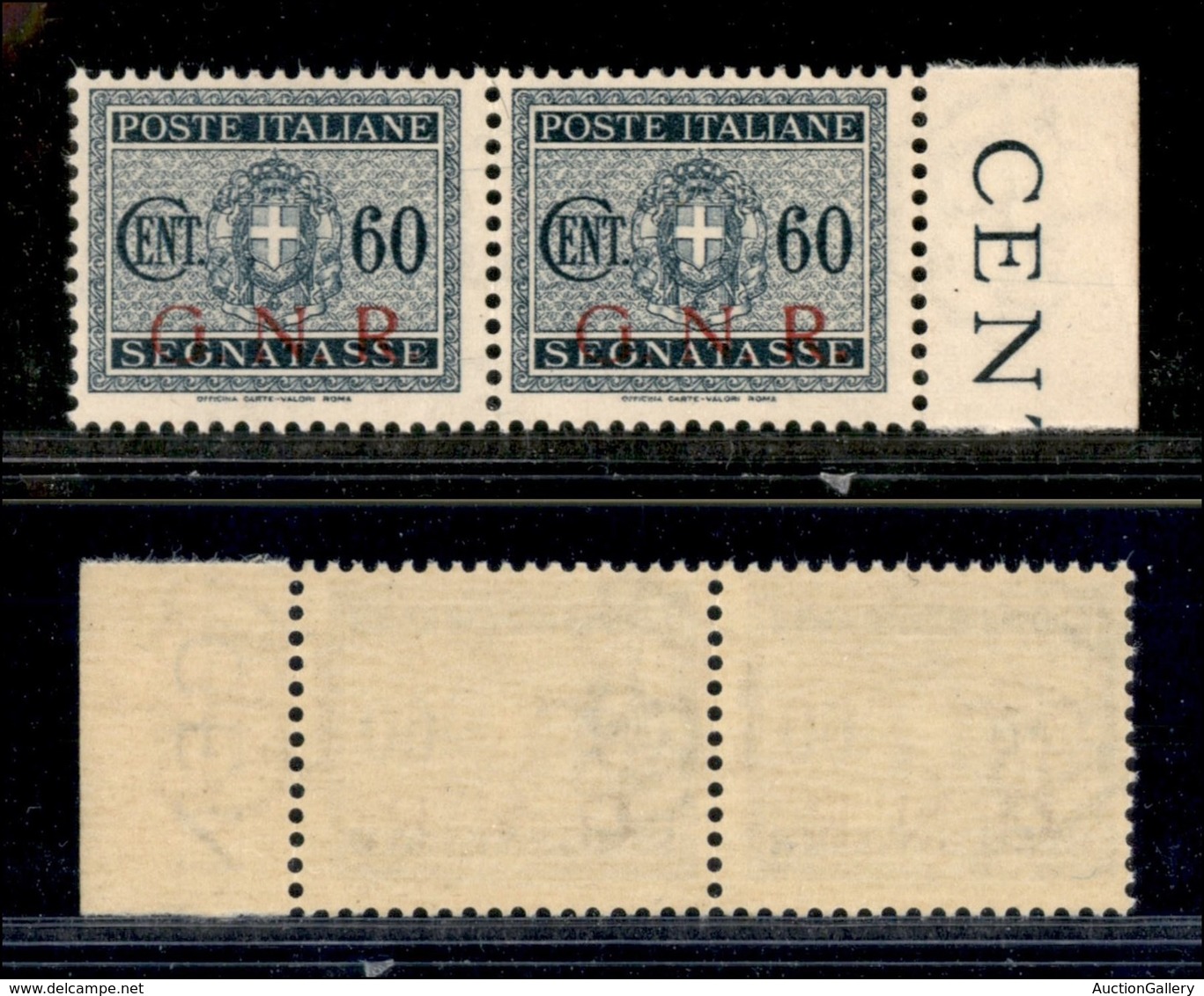 REPUBBLICA SOCIALE ITALIANA - G.N.R. BRESCIA - Segnatasse - 1943 - 60 Cent (54/Ib + 54/Ib Errore Ec) In Coppia Orizzonta - Andere & Zonder Classificatie