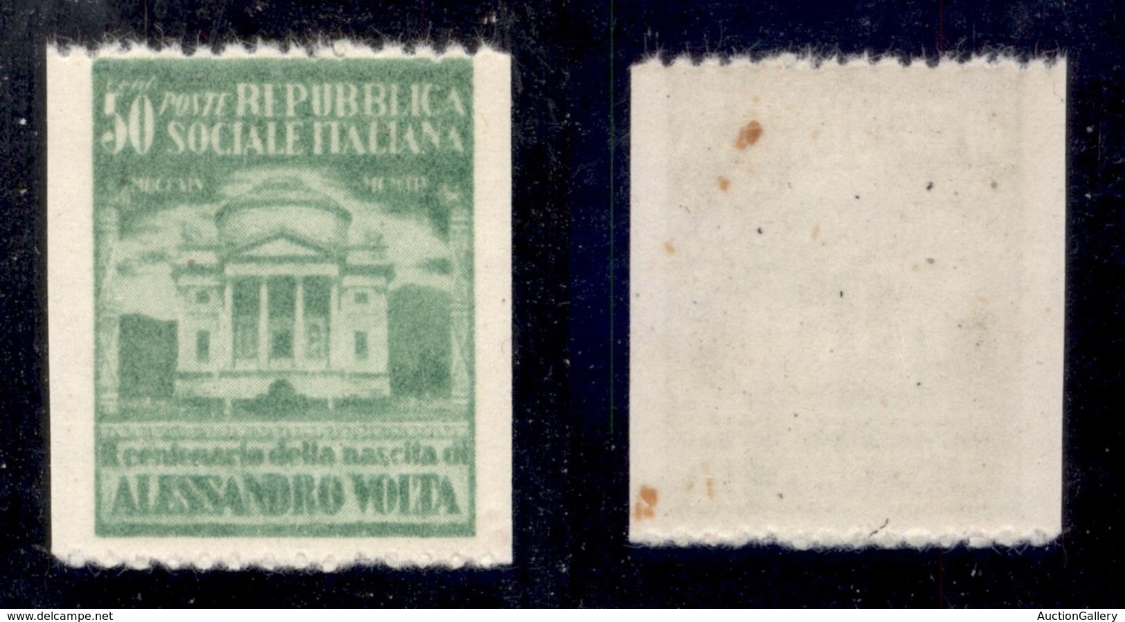 REPUBBLICA SOCIALE ITALIANA - SAGGI - 1945 - 50 Cent Volta (513A) - Carta Bianca - Dentellatura Orizzontale Di Prova  -  - Other & Unclassified